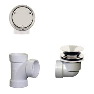Westbrass Illusionary Overflow Sch Polished Nickel 40 PVC Plumbers Pack with Tip-Toe Bath Drain D593PHRK-05 D593PRK-05