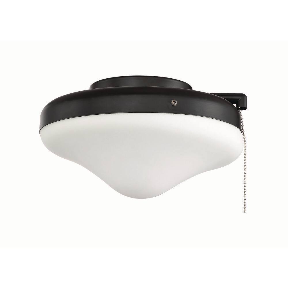 Unity 2-Light Indoor/Outdoor Flat Black Finish 3000K Universal LED Ceiling Fan Light Kit w/ Opal Frost Glass price history on PriceWatchPro