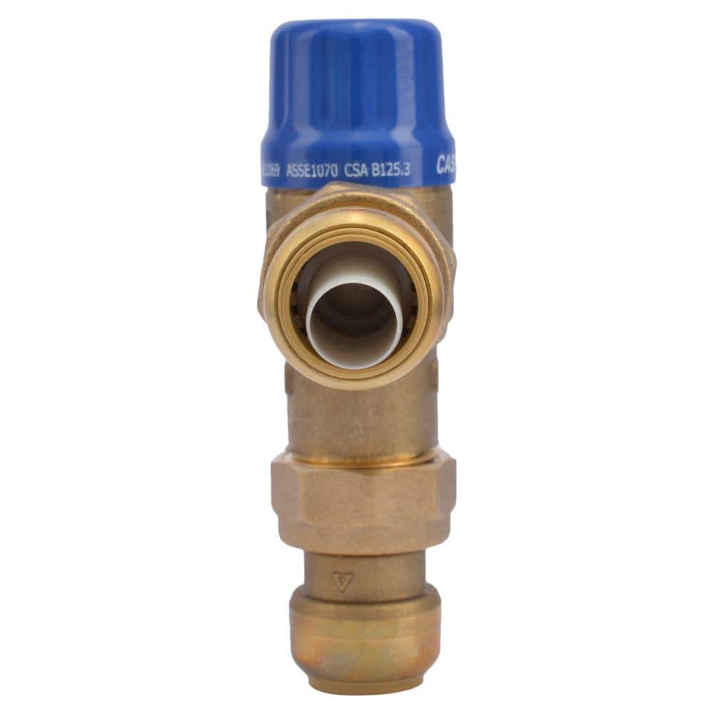 Brass Thermostatic Mixing Valve with Push-to-Connect Fittings