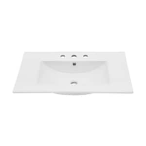 21.3 in. W x 33.2 in. D Ceramic Vanity Top in White