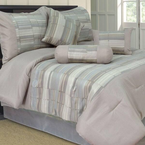 Lavish Home King Diana Jacquard Comforter Set (7-Piece)