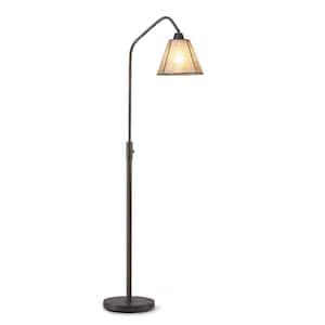 Midtown-S 66 in. Dark Bronze Finish Dimmable Floor Lamp with Mica Shade, Vintage LED Bulb Included