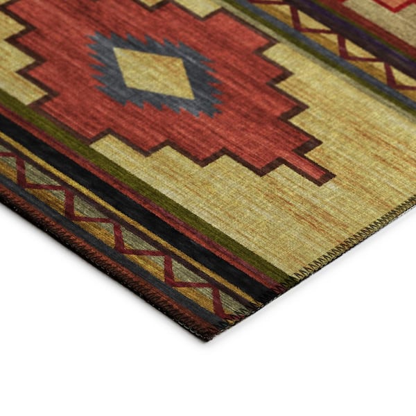 Sonora Brown 3 ft. x 5 ft. Geometric Indoor/Outdoor Area Rug