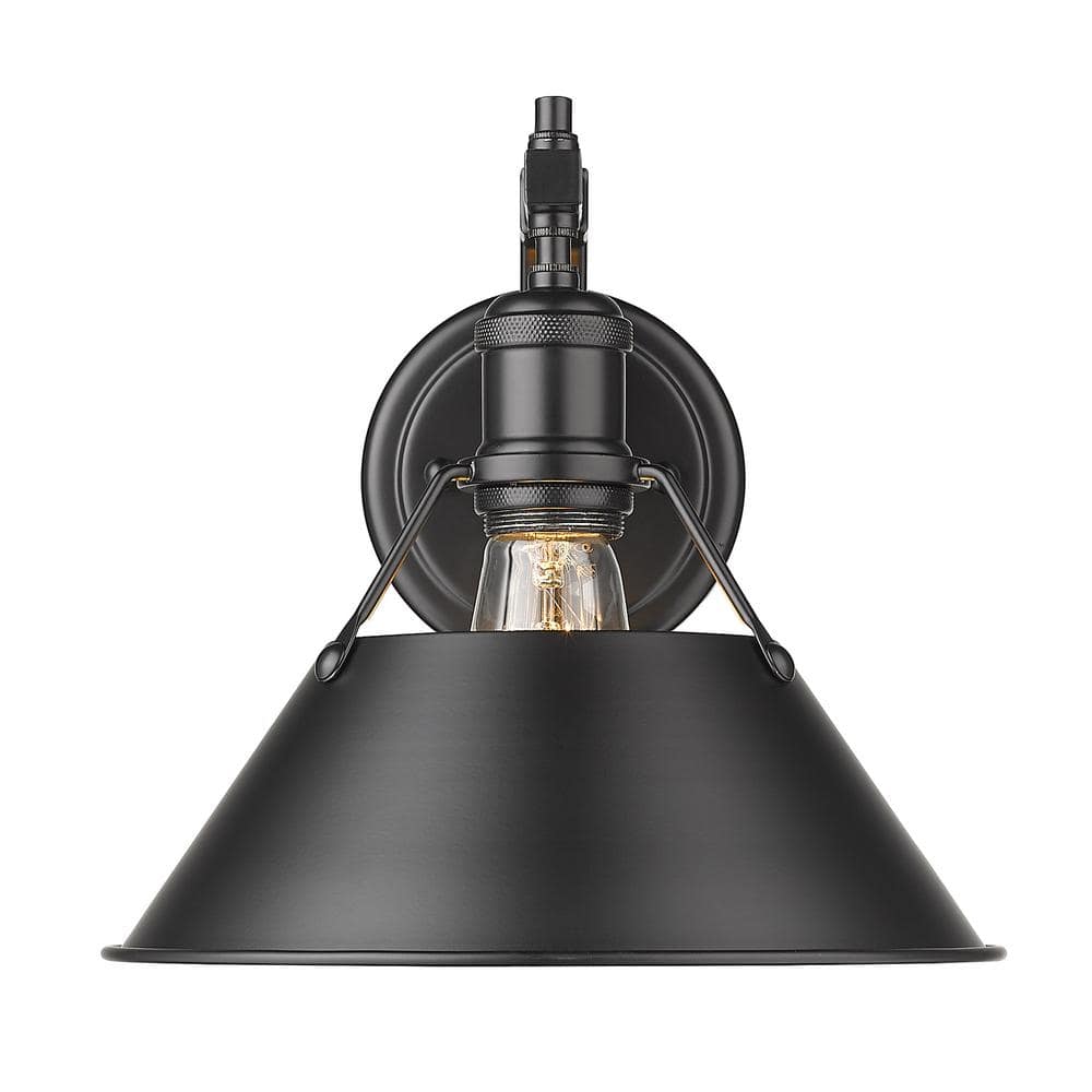 Orwell 1 Light Wall Sconce in Matte Black with Matte Black Shade