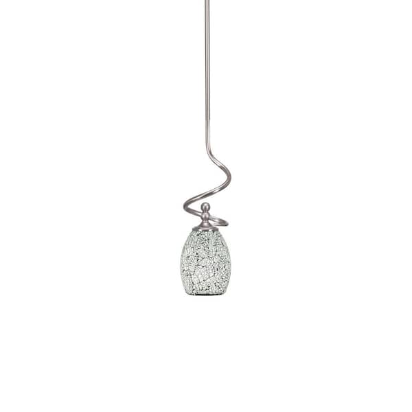Unbranded Royale 100 W 1-Light Brushed Nickel Standard Mini Pendant Light with Glass Shade
