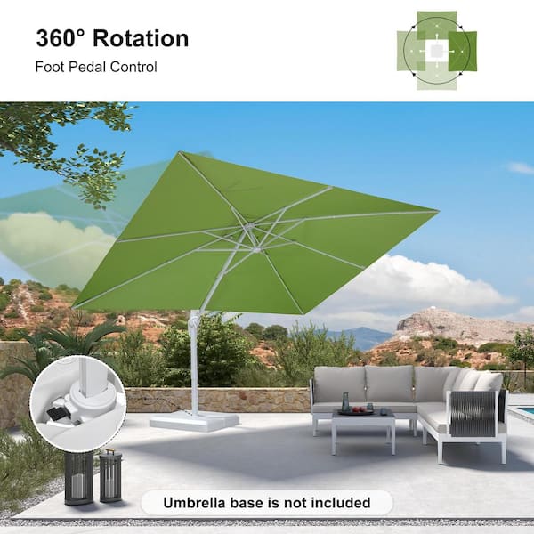 11 foot white patio umbrella SAFAVIEH Outdoor Gracelyn 11Ft Round Crank Simple tilt operation and hand crank lift make it easy to adjust as needed California Umbrella 11 Ft. Octagonal