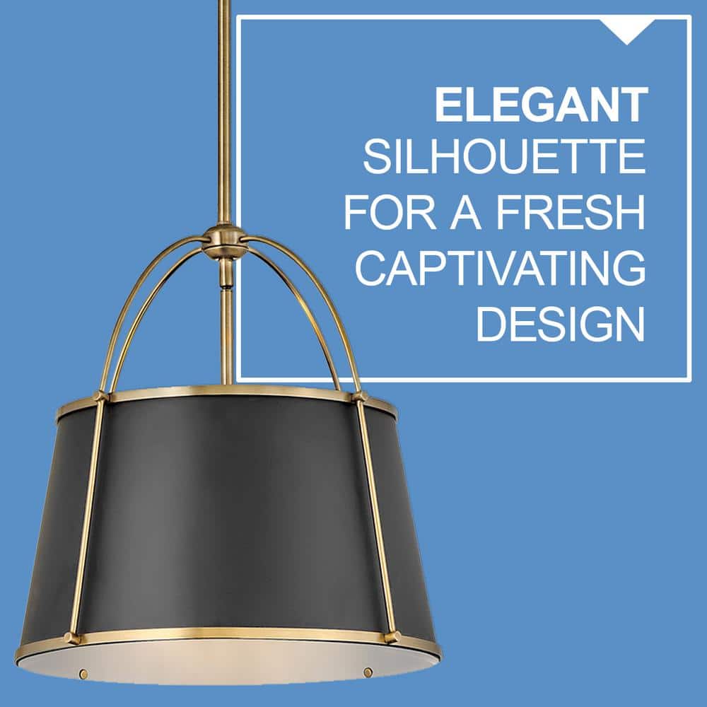 Elegant Warm Brass LED Drum Pendant with Adjustable Height