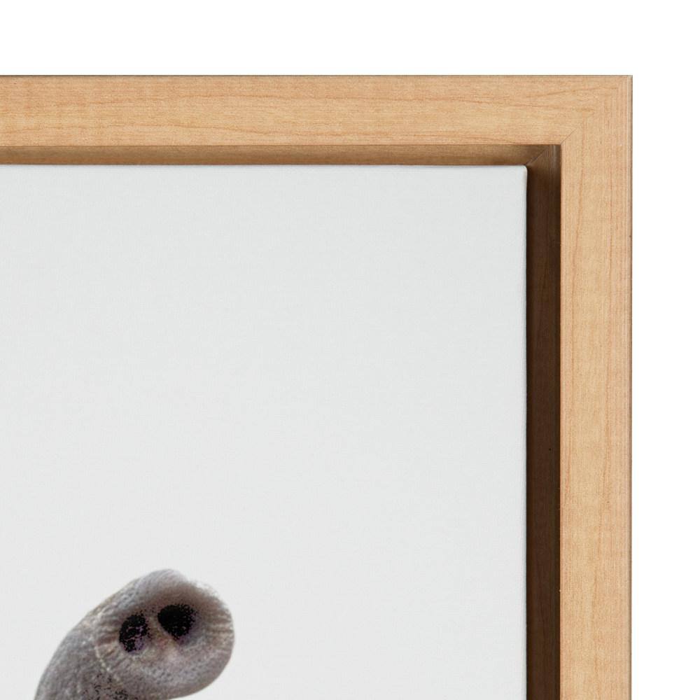 Young Elephant with Raised Trunk Framed Canvas Art