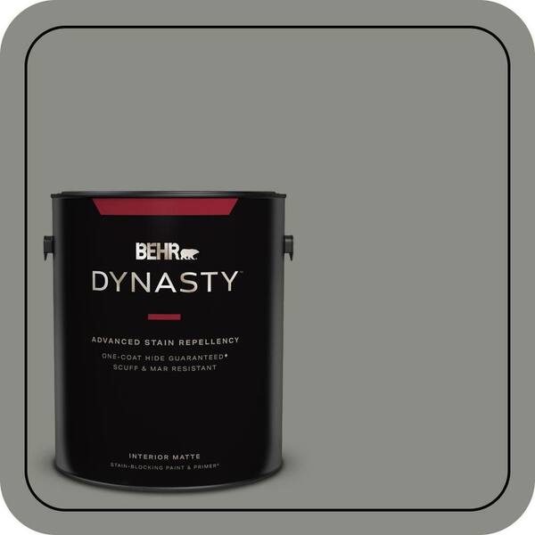BEHR DYNASTY 1 gal. #N380-5 Naturalist Gray One-Coat Hide Matte Interior Stain-Blocking Paint & Primer