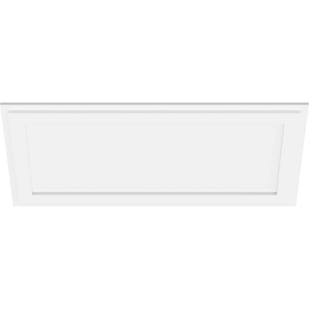 White PVC Rectangle Contemporary Ceiling Medallion, 36" x 18"