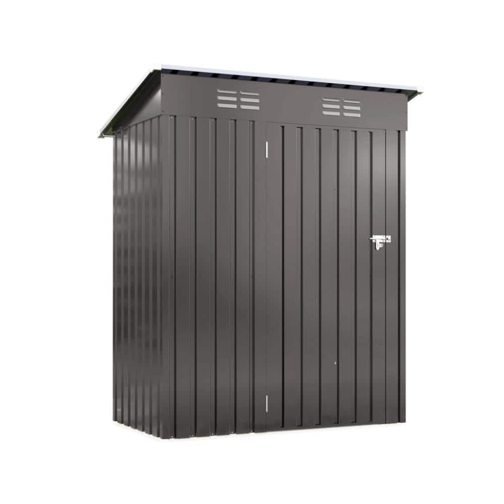 5x3 ft Gray Metal Outdoor Storage Shed with Pitched Roof and Lockable Door price history on PriceWatchPro