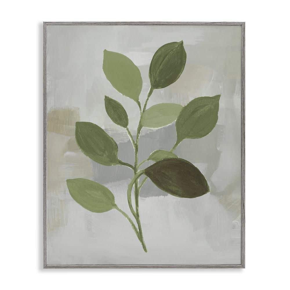 Leaf Sprigs over Grey by Lanie Loreth Gray Framed Nature Giclee Art Print 14 in. x 11 in. price history on PriceWatchPro