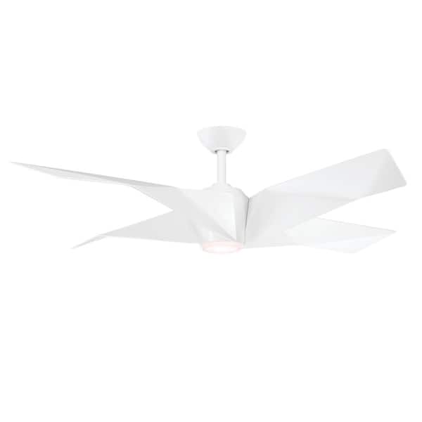 AIRE BY MINKA Welkin 56 in. Integrated LED Indoor Flat White Ceiling Fan with Light