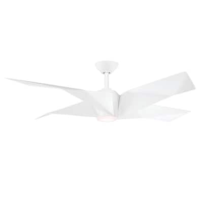 Welkin 56 in. Integrated LED Indoor Flat White Ceiling Fan with Light