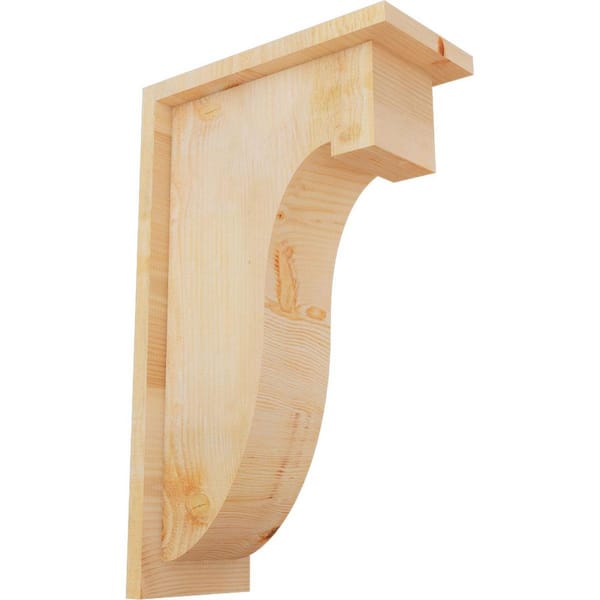Ekena Millwork 6 in. x 12 in. x 20 in. Douglas Fir Del Monte Rough Sawn Corbel with Backplate