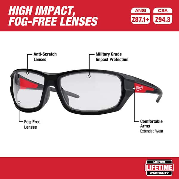 Performance Safety Glasses with Clear / Tinted Lenses (2-Pack)