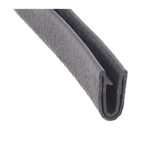 AP Products Ribbed Clip-On Trim Seal with PSA (White Tape) - Black