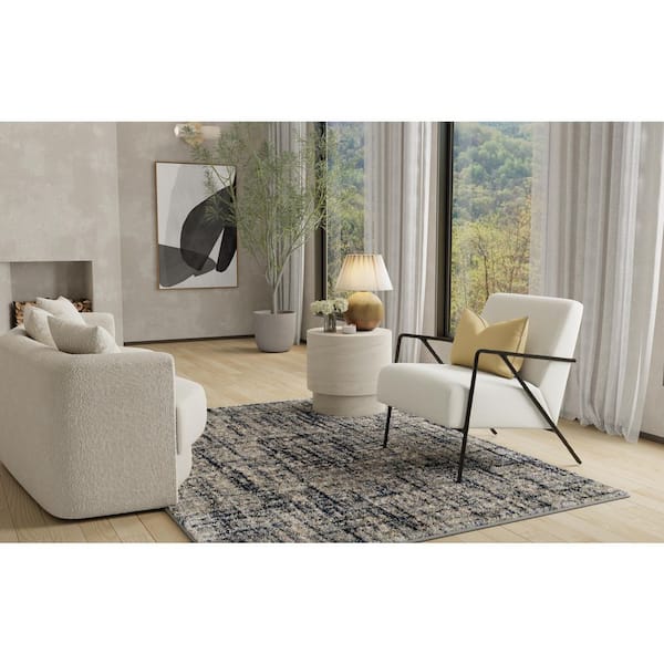 Cotton Tail Cross Thatch 5 ft. 3 in. x 7 ft. 6 in. Pewter Area Rug