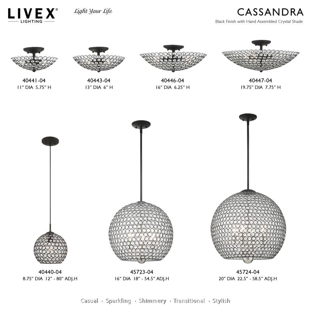 Cassandra Brushed Nickel 3-Light Crystal Bowl Ceiling Mount