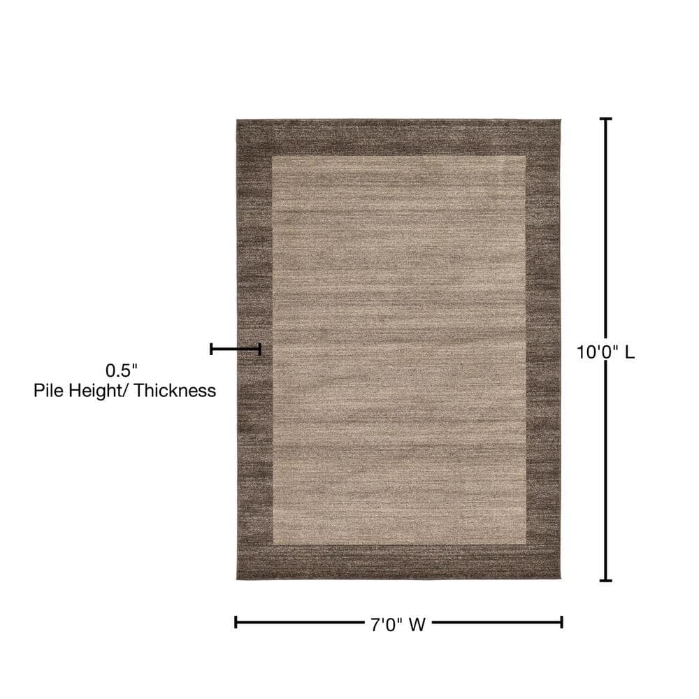 Reversible Easy-Care Tufted Rug in Light Brown - 7' x 10'