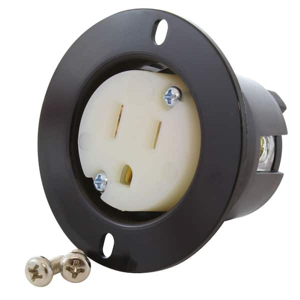 AC WORKS 15A 125V Household Flanged Outlet cULus Certified