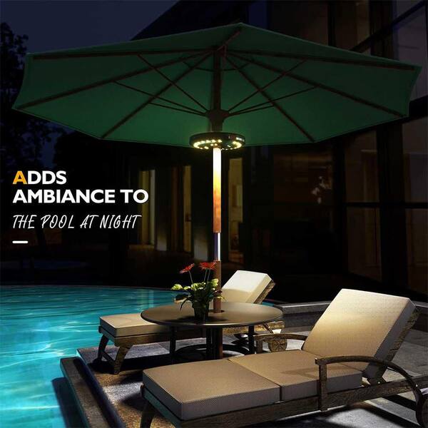 N/A Rechargeable Patio Umbrella Light with 28 LEDs, 3 Modes, USB Charging,  Easy Install OGSA11197 - The Home Depot