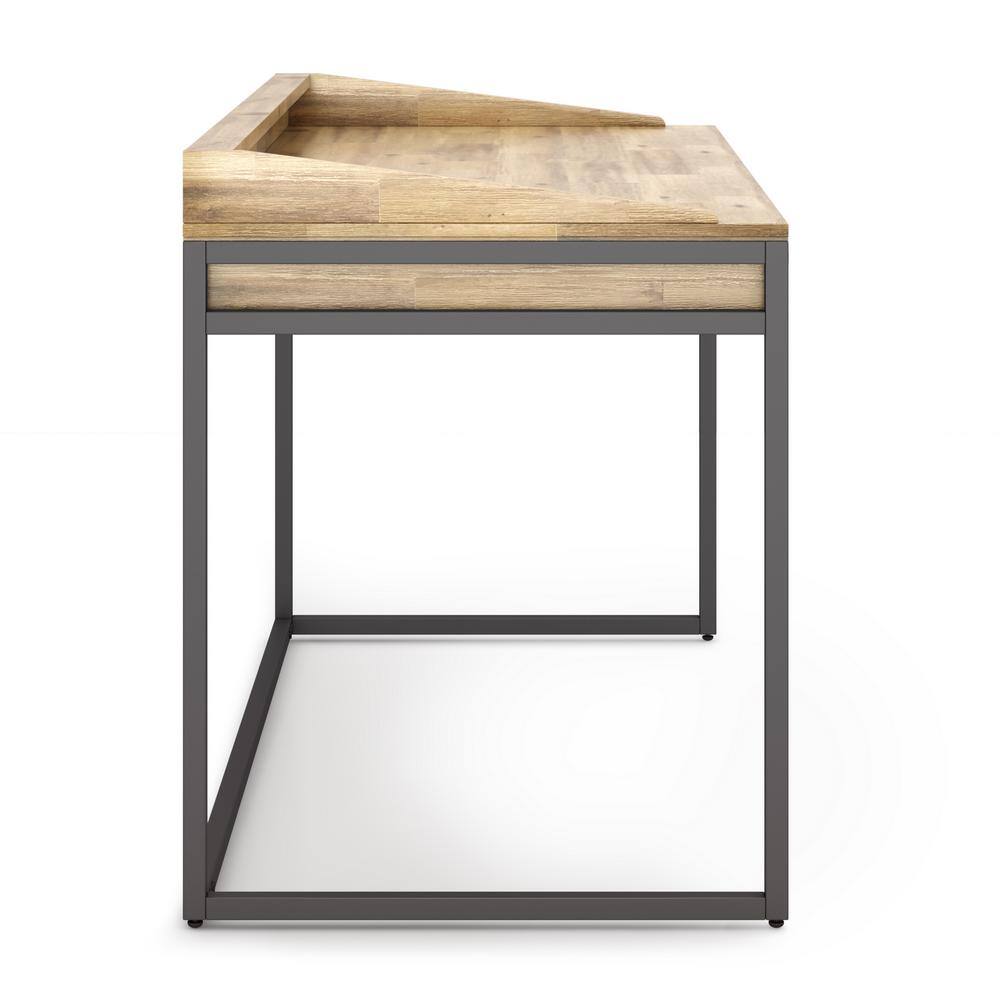 Distressed Golden Wheat Acacia Wood Writing Desk with Keyboard Tray