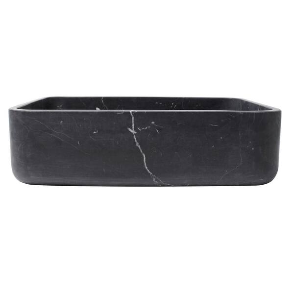 Barclay Products Maxton 18 in. Vessel Sink in Honed Black Forest Marble