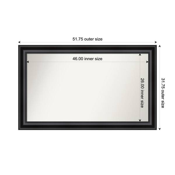 Amanti Art Grand Black 51.75 In. W X 31.75 In. H Custom Non-Beveled ...