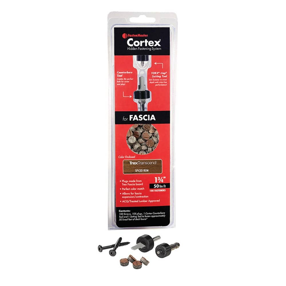 FastenMaster Cortex Hidden Fastening System for Trex Transcend Fascia 13/4 inch Cortex screws