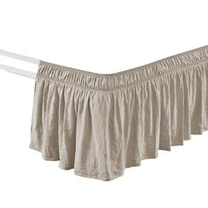 White Bed Skirt Decorative Pleated Dust Ruffle Bed Apron Valance Queen Size 
