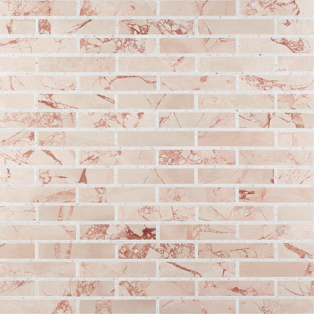 Krista Watterworth Westgate Brick Pink 4 in. x 0.39 in. Polished Marble Floor and Wall Mosaic Tile Sample price history on PriceWatchPro