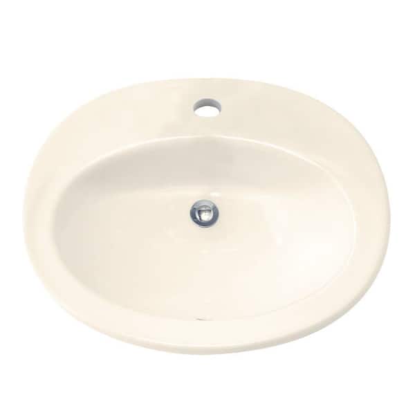 American Standard Piazza Countertop Bathroom Sink in Linen with Center Hole Only