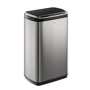Hands-Free 13 Gal. Stainless Steel Metal Household Trash Can Touchless Lid