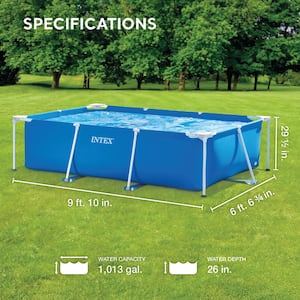 9.8 ft. x 29.5 in. Kids Rectangular Frame Outdoor Above Ground Swimming Pool