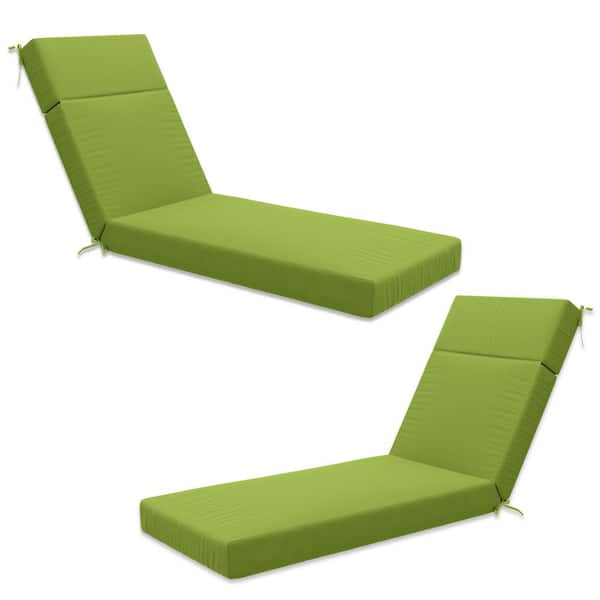 Kimunuk 80 in. x 26 in. x 4 in. ( 2-Pack ) Outdoor Water-Resistant Replacement Chaise Lounge Seat Cushion Grass Green