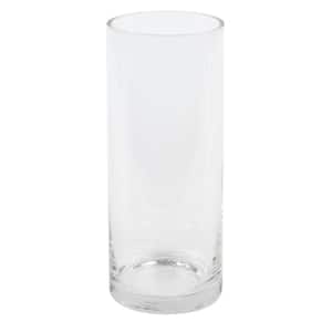 10 in. Clear Cylinder Glass Vase, 2-Pieces per set