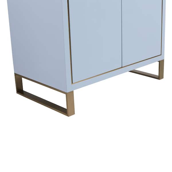 FINE FIXTURES Opulence 30 in. W x 18 in. D x 33.5 in. H Bath Vanity in Pastel Blue with White Carrara Single sink Top