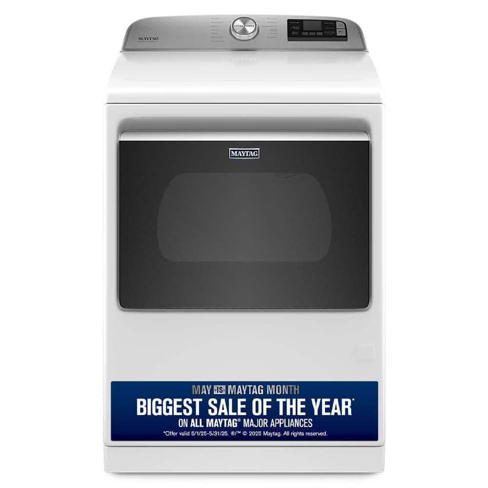 7.4 cu. ft. 120-Volt Smart Capable White Gas Vented Dryer with Steam and Hamper Door, ENERGY STAR