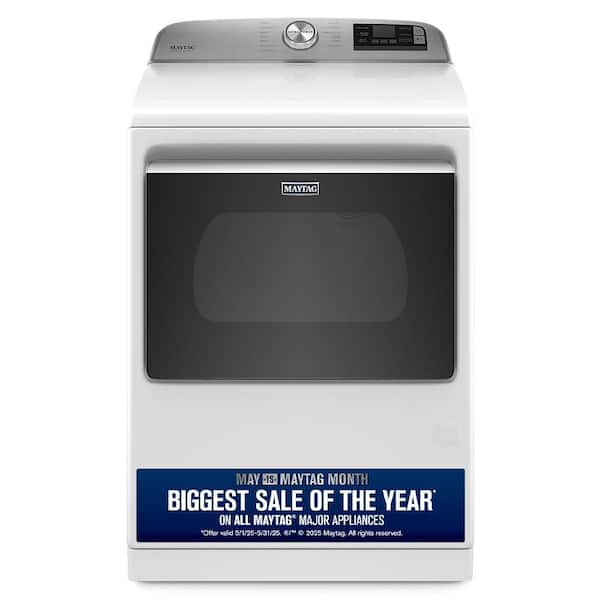 7.4 cu. ft. 120-Volt Smart Capable White Gas Vented Dryer with Steam and Hamper Door, ENERGY STAR