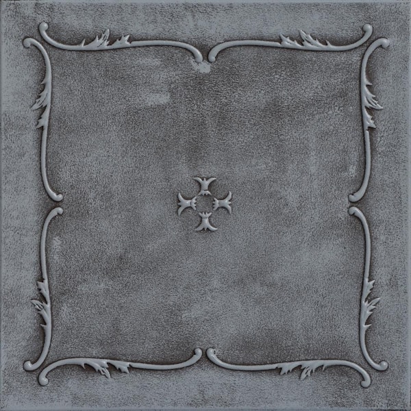 Spring Buds Moss Gray 1.6 ft. x 1.6 ft. Decorative Foam Glue Up Ceiling Tile (21.6 sq. ft. /case)