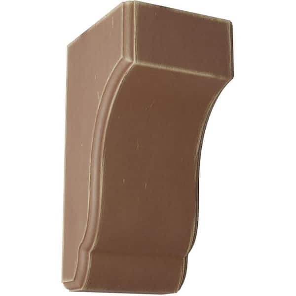 Ekena Millwork 4-3/4 in. x 10 in. x 5-1/2 in. Weathered Brown Capistrano Mission Wood Vintage Decor Corbel