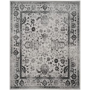 Adirondack Grey/Black 10 ft. x 14 ft. Border Area Rug