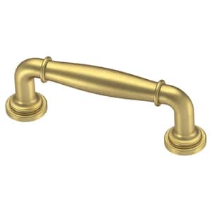 Classic Elegance 3 in. (76mm) Center-to-Center Brushed Brass Drawer Pull