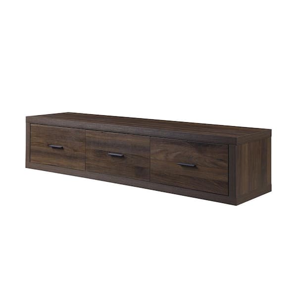 Acme Furniture Harel 15 in. Brown TV Stand 3 Storage Drawers Fits TV's up to 60 in.