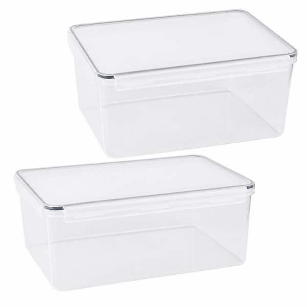 2-Piece Large Plastic Bread Box for Kitchen Countertop, Airtight Bread Storage Container for Homemade Bread, Bakery Loaf
