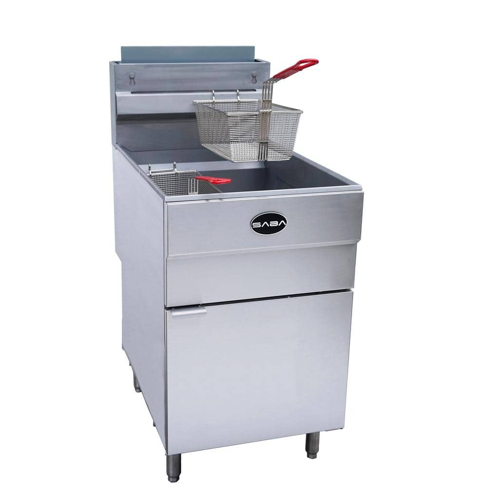 SABA 21 in. 85 lb. Capacity Natural Gas Commercial Fryer, Silver