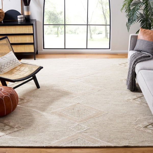 Casablanca 8 ft. x 10 ft. Gold/Sage Diamond High-Low Area Rug