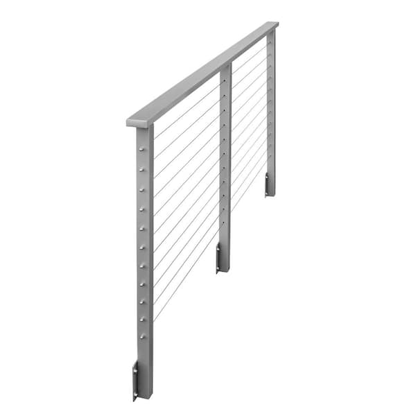CityPost 4 ft. Deck Cable Railing, 36 in. Face Mount, Grey