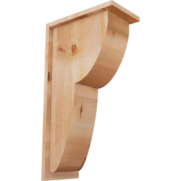 Ekena Millwork 8 in. x 14 in. x 26 in. Western Red Cedar Crestline Rough Sawn Corbel with Backplate